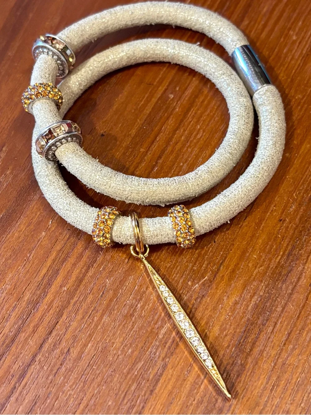 🆕 Brighton Contempo Ice Amulet charm in Gold icicle with clear crystals Retired